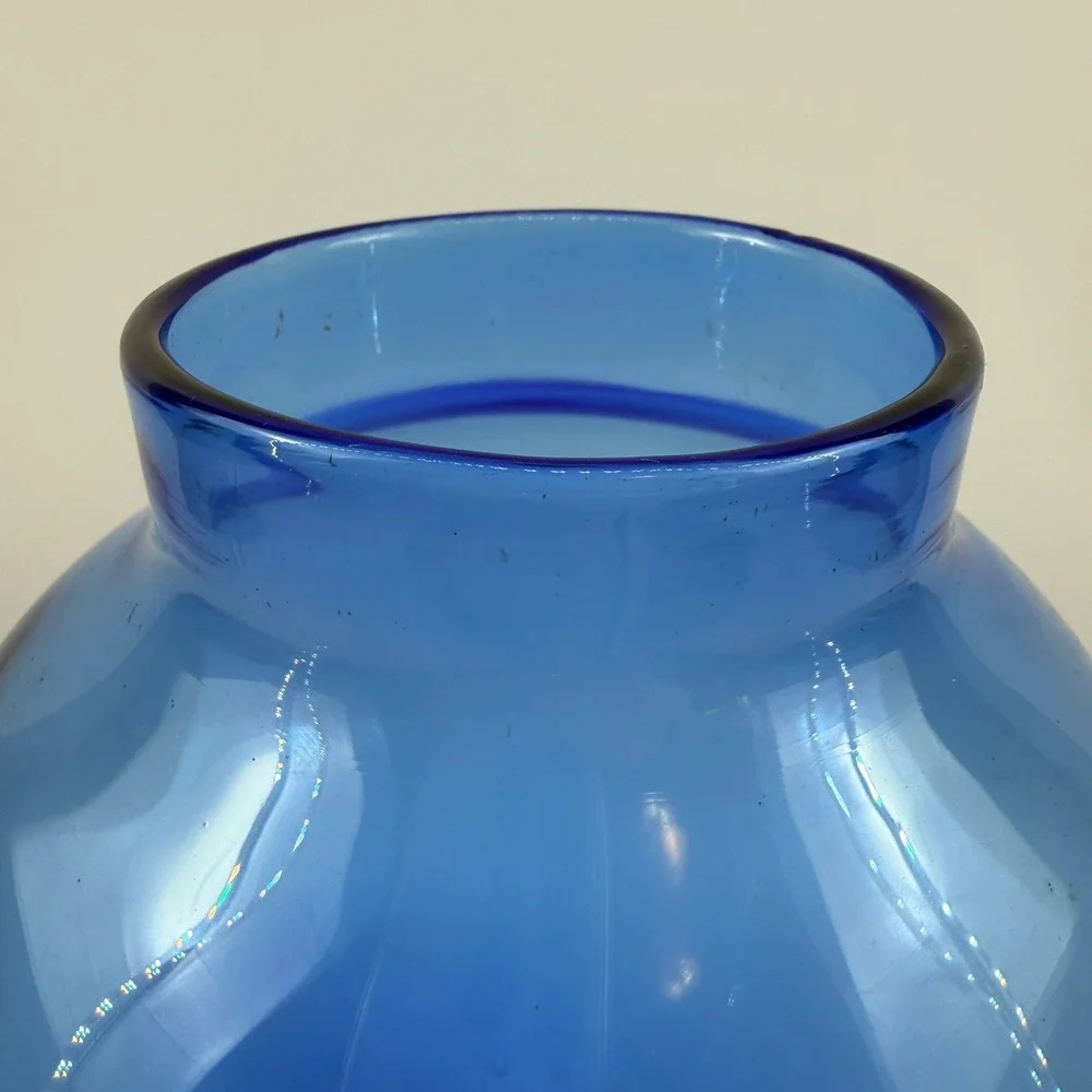 Blenko 8821M Azure Blue Vase Hank Adams 10
